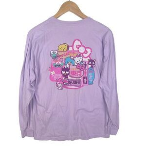 Sanrio x Girl Skateboard Kawaii Long Sleeve Tee Graphic T Shirt Purple Pink sz M